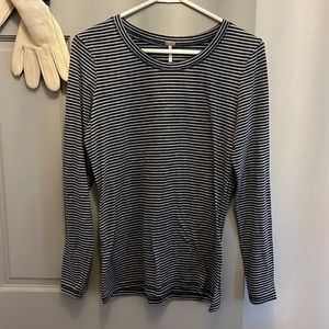 Large striped cotton long sleeve shirt